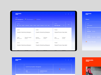 fffound.pro — jobs for designers and developers app blue job ui ux web work