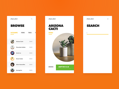 Adopt a Plant Concept branding concept design ecomerce ui ux