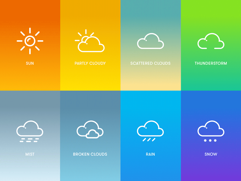 weather icon set animation cloud icon rain set snow sun thunderstorm weather