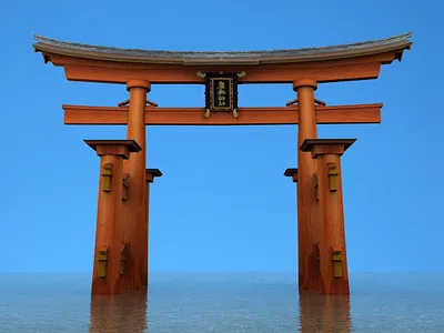 Itsukushima Torii Gate 3d 3d art 3dsmax art building floating gate gates gateway historical island itsukushima japan japanese jinja miyajima monument shinto shrine torii