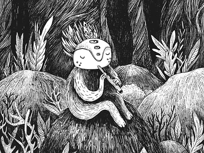Forest music doodle character doodle illustration nature