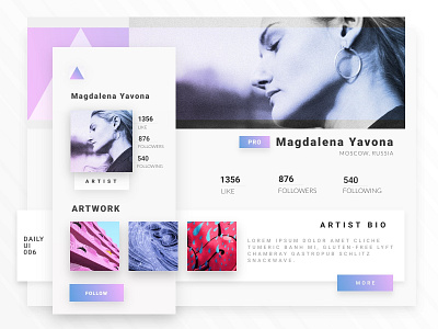 User Profile - DailyUI 006 artist daily 100 challenge dailyui dailyui 006 ui uidesign user user profile