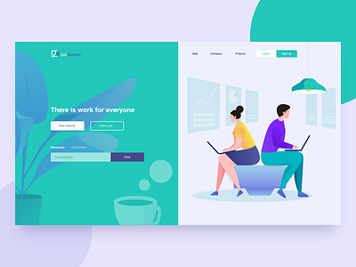 Job search website design homepage illustration job mentalstack ui ux web website work