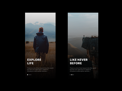 Explore Life - Onboarding app black blue clean concept dailyui dark design framer freebie layout minimal minimalism onboarding ressource simple ui user ux white