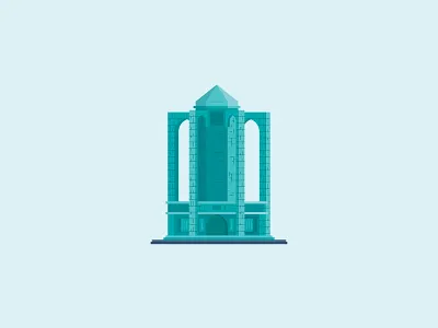 Baba Tahir's tomb architechture baba tahir building hamedan icon illustration illustrator iran landmark monument snapp tomb vector art