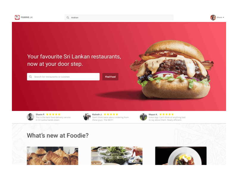 Foodie Search Animation design restaurant landing sketch ui