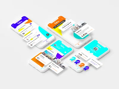 Festies application color design forms illustration mobile social uidesign