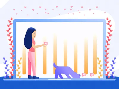 Looking for likes design dog girl illustration illustrator like social