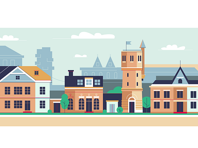 Tilburg city flat illustration netherlands tilburg