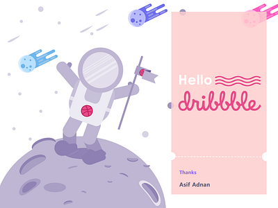 Hello Dribbble new player thank message