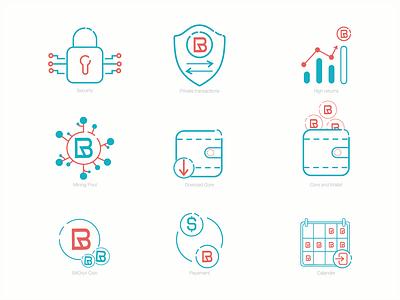 Bitoryx icon set bitoryx crypto design flat icon icons illustration illustrator ui ux vector web website