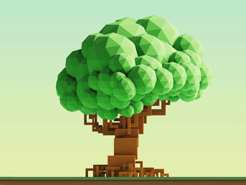 isometric tree 3d geometric tree