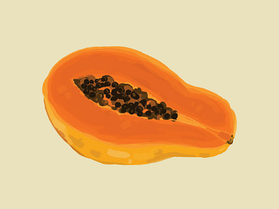 Papaya comida diet digital paint digital painting food fruit fruta illustration mamão papaya