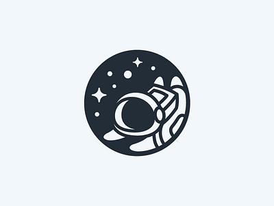 Kid Astronaut astronaut dream black and white brand branding child children float floating geometry geometric gravity helmet illustrative illustration kid kids logo identity monochrome star moon space