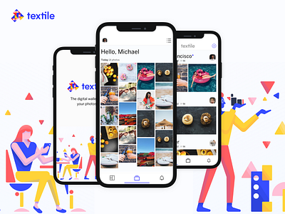 📲Textile Photos app decentralized illustration innovation startup ui ux