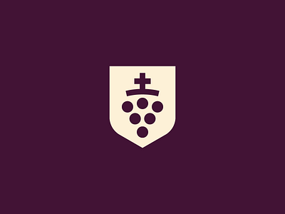 Saint wine bottle crest grape heraldry saint wine winery