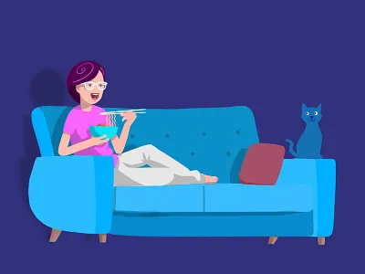 Girl watching TV - WIP character character design illistration procreate procreateapp sofa