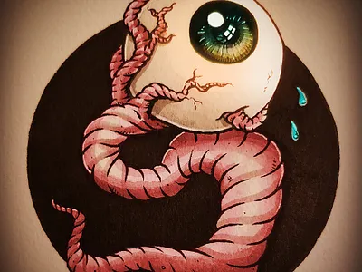 Drawlloween! Day 1 - Eye art drawing eye halloween illustration ink monster watercolor