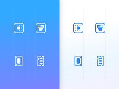 Hardware icon set design electric blue hardware icons design icons set network ui elements