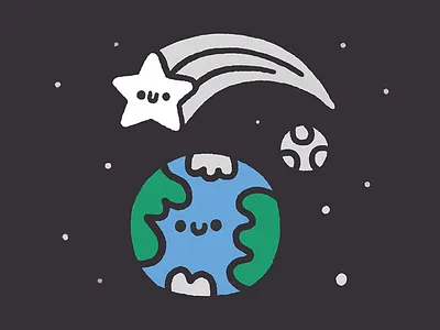 Cosmos art cartoon children book illustration cute doodle doodleart earth illustration kawaii star