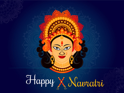 navratri special beautifull dandiya durga durga face happy illustration maa navratri