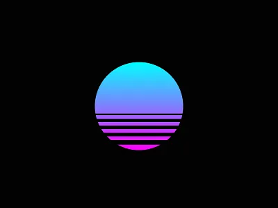 Single abstract colorful design gradient idea illustration illustrator inspiration retro simple sun