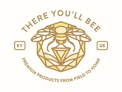 There You'll Bee bee bees brand branding color drawing graphic icon illustration logo nature premium retro