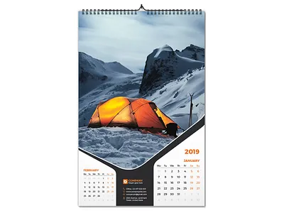 Wall Calendar 2019 17x11 calendar bab blue calendar colorful company corporate corporate calendar cover creative creative calendar creative wall calendar creative wall calendar 2019 cyan event calendar green monday month new year office