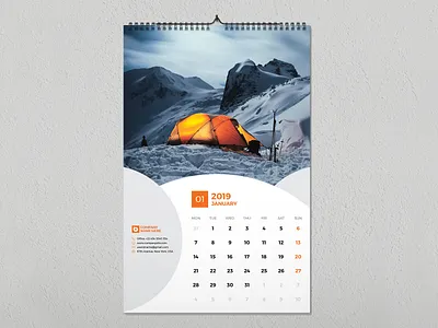 Wall Calendar 2019 bab blue calendar color colorful company corporate corporate calendar cover creative creative calendar cyan eligent green monday month new year office photo planner