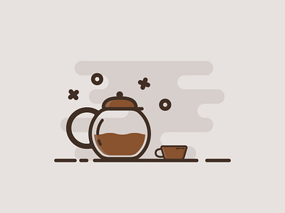 Coffee Teapot & Cup cup design drink drinking flat fresh glass icon illustration vector