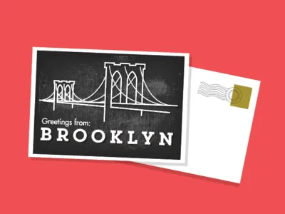 Brooklyn Postcard animation bridge design editorial illustration post cards postcard