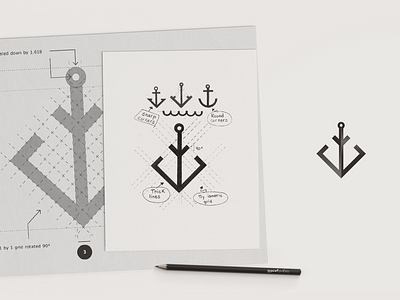 Anchor Logo Sketch + Grid anchor branding design designer grid icon illustration logo logogrid logomark logoprocess logosketch logovector mark sketch symbol vector