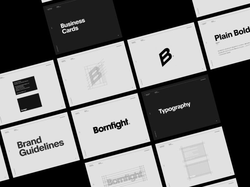 Bornfight — Brand Guidelines brand guidelines branding grid layout logo logo design typography visual identity