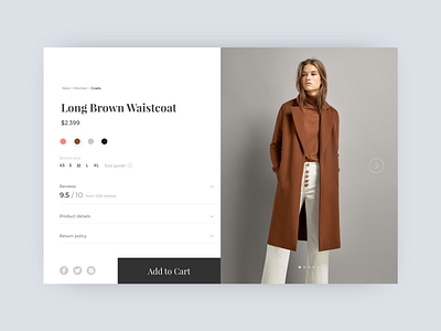 Fashion Product Details Page coats fashion fashion app product details ui uiux website women