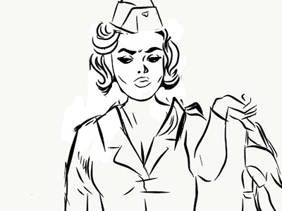 FB- WIP adobedraw army art beer digital drawing girl girl gang illustration illustrator label label design lineart pinup retro sketch