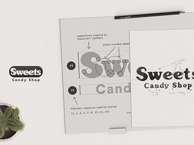 Sweets Logo Sketch + Grid branding design designer icon logo logogrid logomark logoprocess logosketch logotype logovector sketch