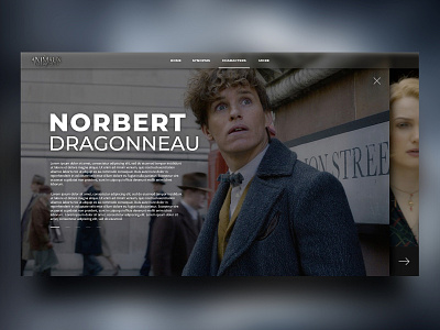 FANTASTIC BEASTS - Desktop Website | UX UI Design adobe xd design desktop desktop design interface ux ui design web website