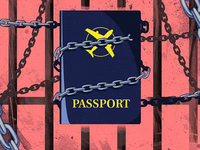 Passport chained chains illustration illustrator jail locked passport