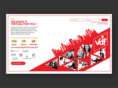 The Virtual Job Fair Landing appdesign microsoft red ui uidesign uiux ux ux design webdesign website