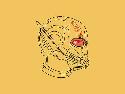 Antman antman avengers dribbble shot illustration inspirational line art marvel minimal minimalism strange wasp