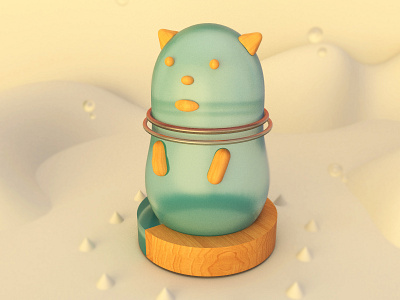 Glass toy 3d c4d c4d 3d design ui cute model design illustration model