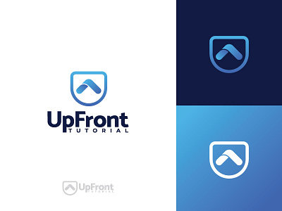 Upfront Logo Design Concept 2 amazing monogram logos amitspro logo designer app icon website blue color gradient branding identity design company business firm creative negative space financial debut school pro logotype mark professional graphic work text typography artist up front tutorial