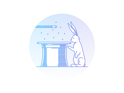 Empty states illustrations animal branishtova circus empty empty state gradient hat hocus pocus illusion illusionist illustration magic magic wand miracle olga branishtova outline placeholder rabbit stroke trick