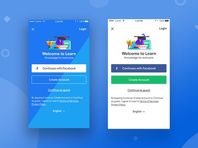 Welcome Screen Mobile gradient illustration ios 12 login register