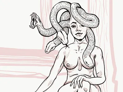 Inktober Day 1: Poisonous drawing illustration inktober inktober2018 inktoberday1 medusa poisonous sketch snake