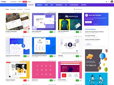 Uplabs Redesign - After Login design uplabs redesign website design