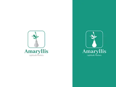 Amaryllis Plant Logo branding logo bulb creative ecology enviroment leaf light bulb logo natural plant