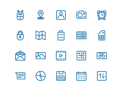 Android Icon Set In Line app button icon icon pack icon set iconography icons symbol ui ux web