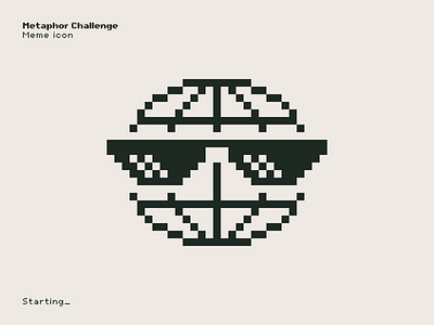 Meme Icon (Metaphor Challenge) brand branding challenge designinspiration fun geometric icon identity internet joke logo mark meme memes metaphor pixel pixelart sunglasses symbol world