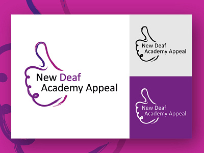 New Deaf Academy Logo branding brush deaf design education logo purple sign language typography